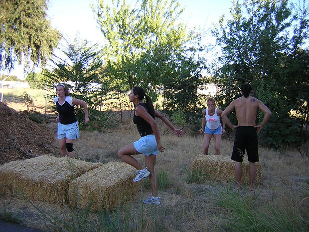 Don't have box jumps? Have hay bails? No problem.